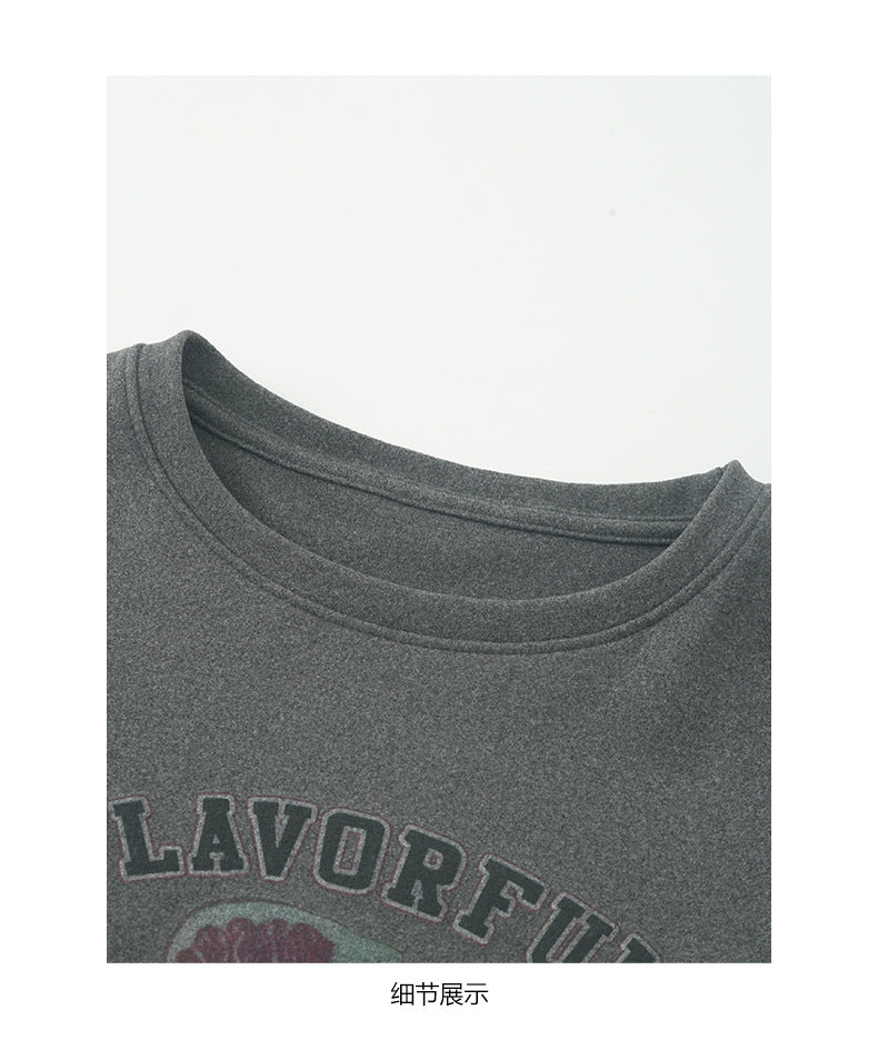 【H5497】實拍德絨加厚磨毛長袖T恤251118