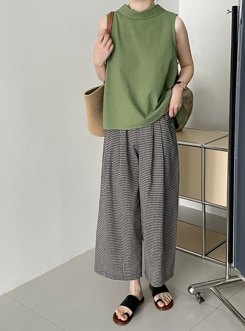 【cim5611】實拍日系私服必備文藝寬鬆百搭高腰直筒闊腿褲250227