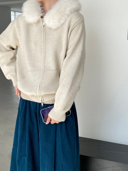 【cimz8321】實拍可拆卸毛領連帽拉鍊毛衣外套251128