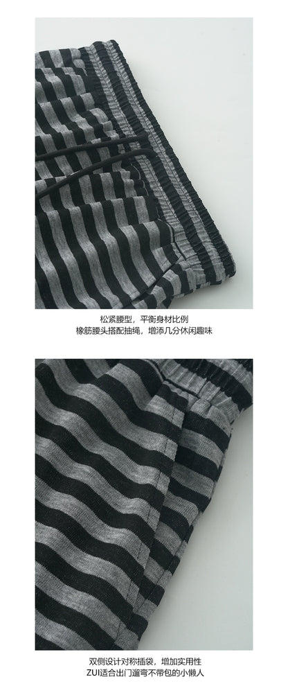 【H5234】實拍夏日舒適亞麻混紡針織短褲250506