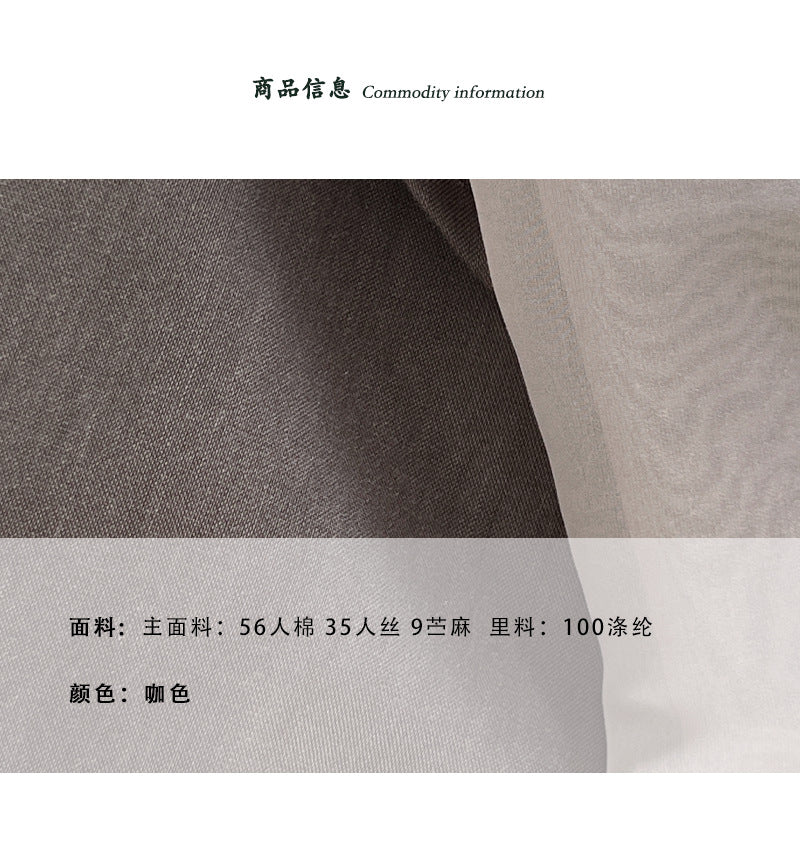 【cimz6585】法式復古小心機🤍假兩件不規則苧麻撞色飛飛袖寬鬆短袖襯衫260702