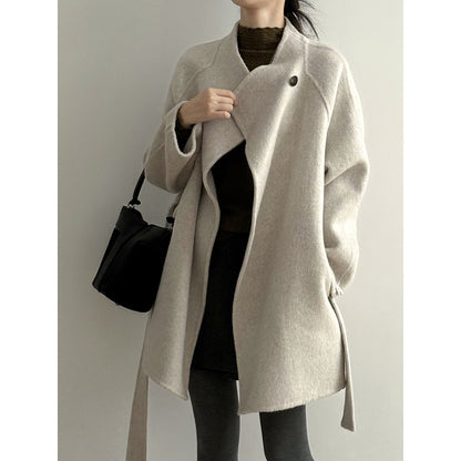 【Y8511】實拍高級感立領羊毛呢大衣外套（棉羊毛52%)251106