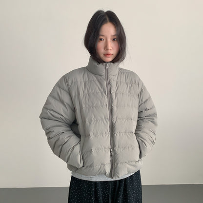 【LD11067】實拍簡約設計保暖立領含絨棉服外套（白鴨絨50%)
251209