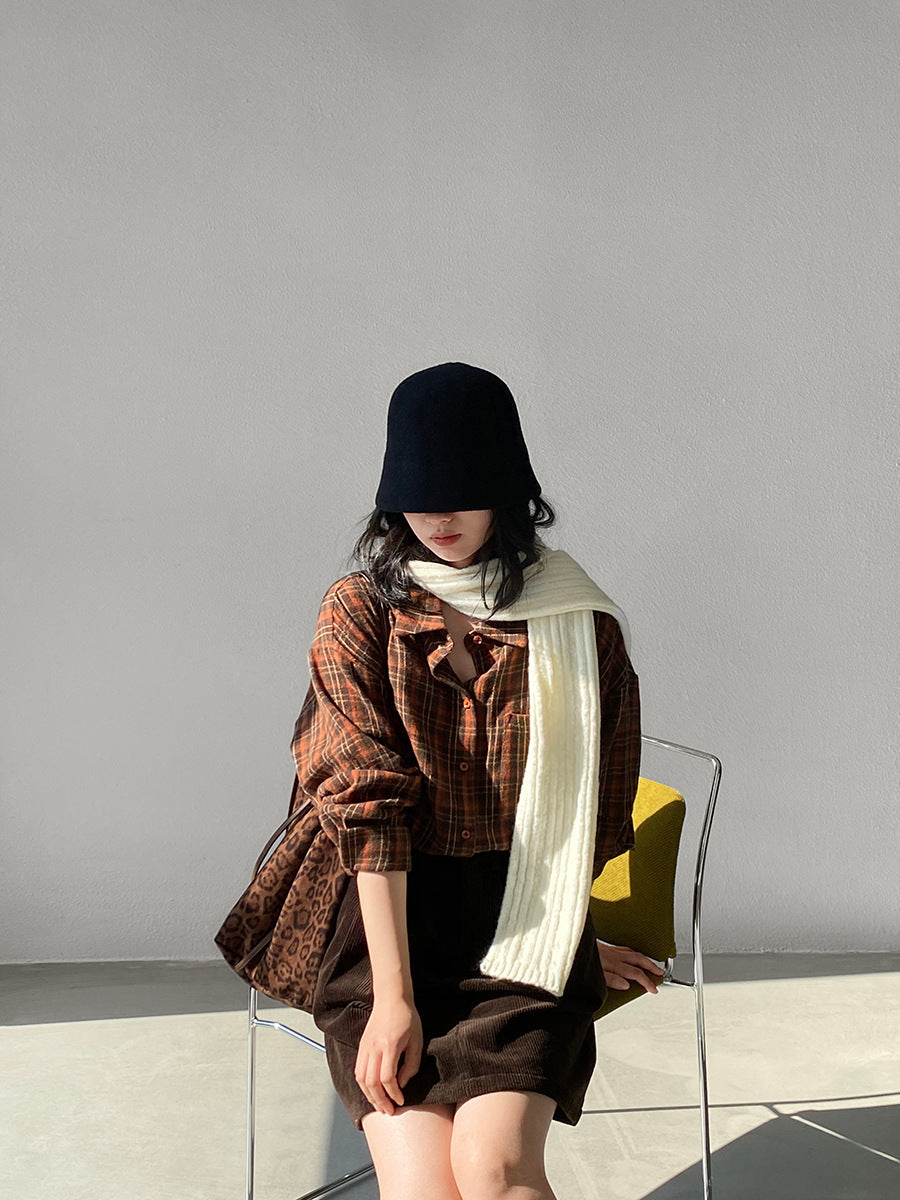 【cimz1753】實拍磨毛加厚復古格紋襯衫 251120