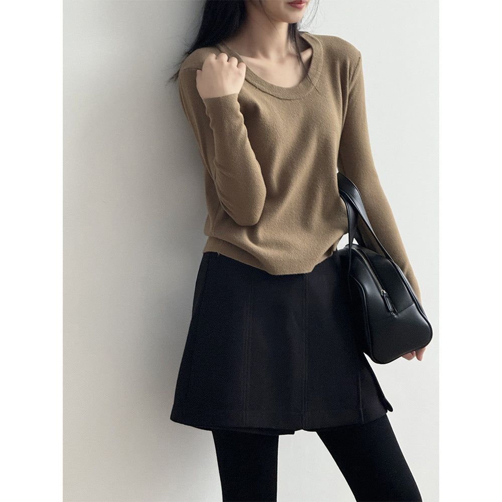 【Y275】實拍冬季U領長袖針織衫251106