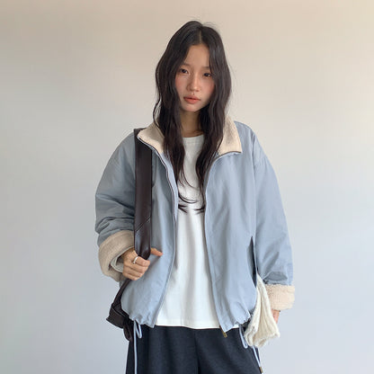 【LD11031】實拍冬天高級感加厚立領羊羔毛保暖夾克外套251124