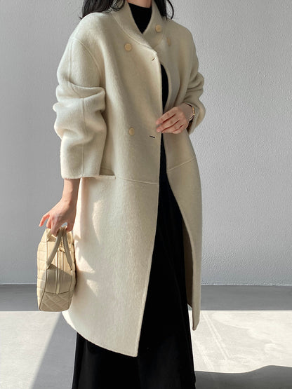 【cimz629065】實拍高級感貴氣重磅氣質羊毛桑蟬絲大衣外套251128