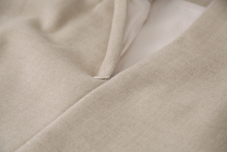 【LD11070】實拍氣質毛呢A字傘裙＋腰帶251209