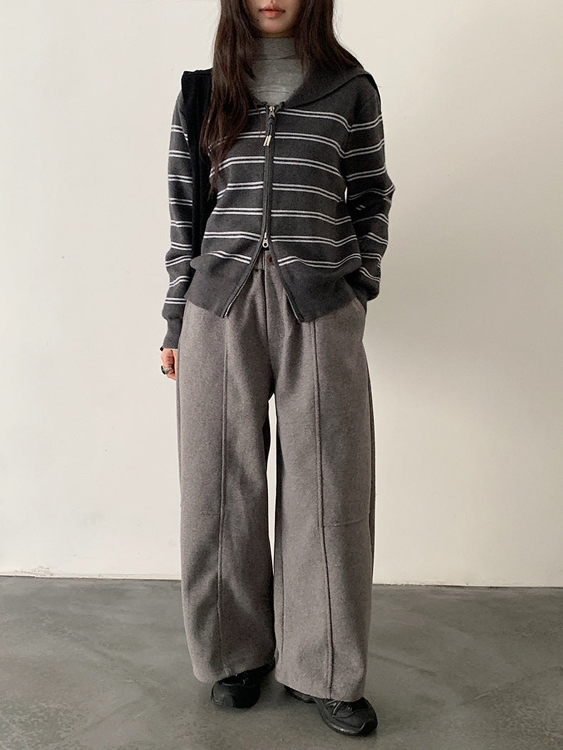 【LD11047】實拍休閒加絨加厚彎刀褲251202