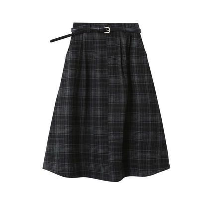 【LD11071】實拍氣質復古格紋毛呢a字裙251209