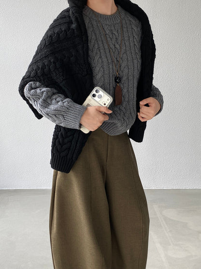 【cimz1398】實拍復古加厚保暖棒針麻花針織毛衣（棉羊毛17)251120