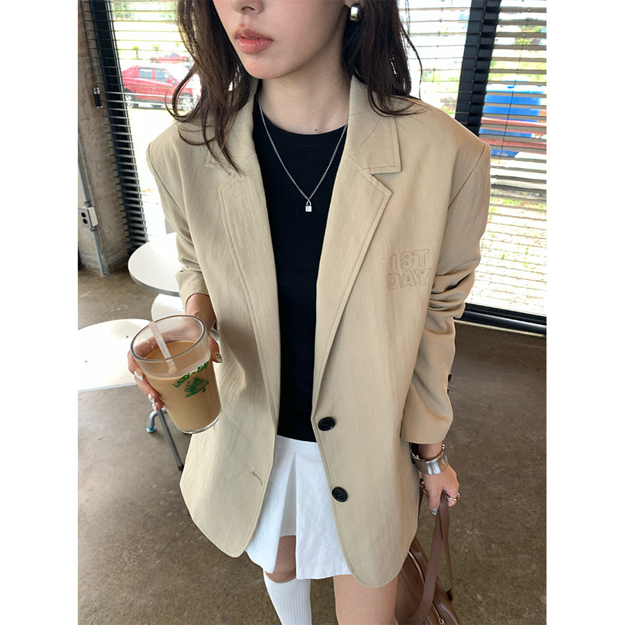 【H5385】實拍韓版秋季顯瘦休閒西裝外套250902