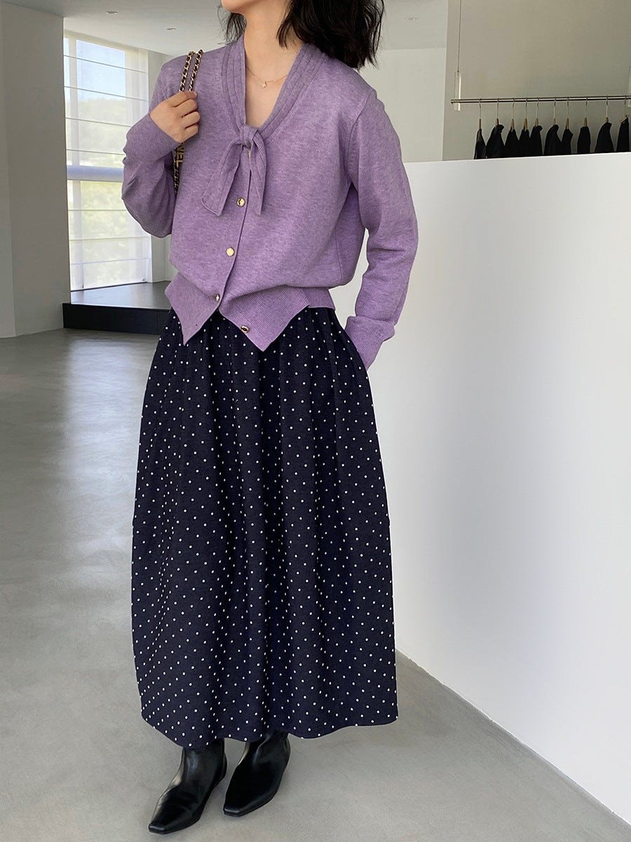 【cimJ8902】實拍氣質小香蝴蝶结針織開衫251114