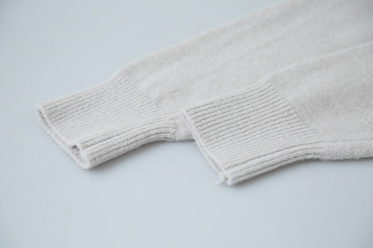 【LD3294】實拍慵懶復古立領羊駝絨針織衫251103