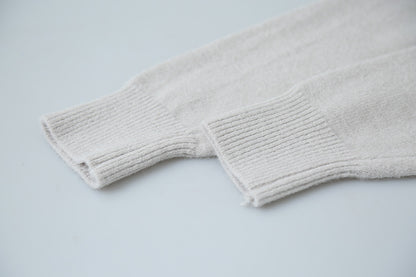 【LD3294】實拍慵懶復古立領羊駝絨針織衫251103