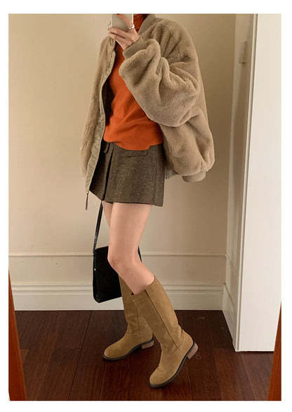 【H5526】實拍兩面穿|絨毛加厚棉服風衣外套251125