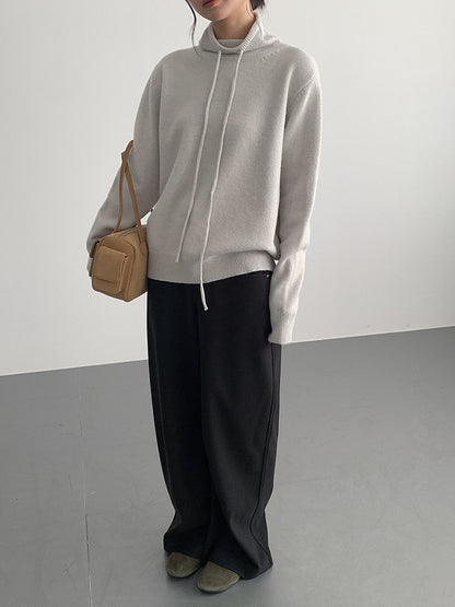 【LD3294】實拍慵懶復古立領羊駝絨針織衫251103