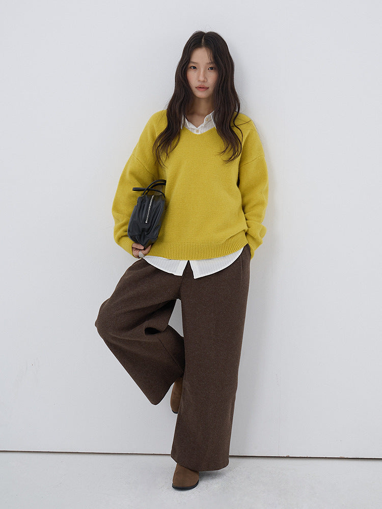 【LD3281】實拍慵懶寬鬆棉羊絨針織毛衣251103