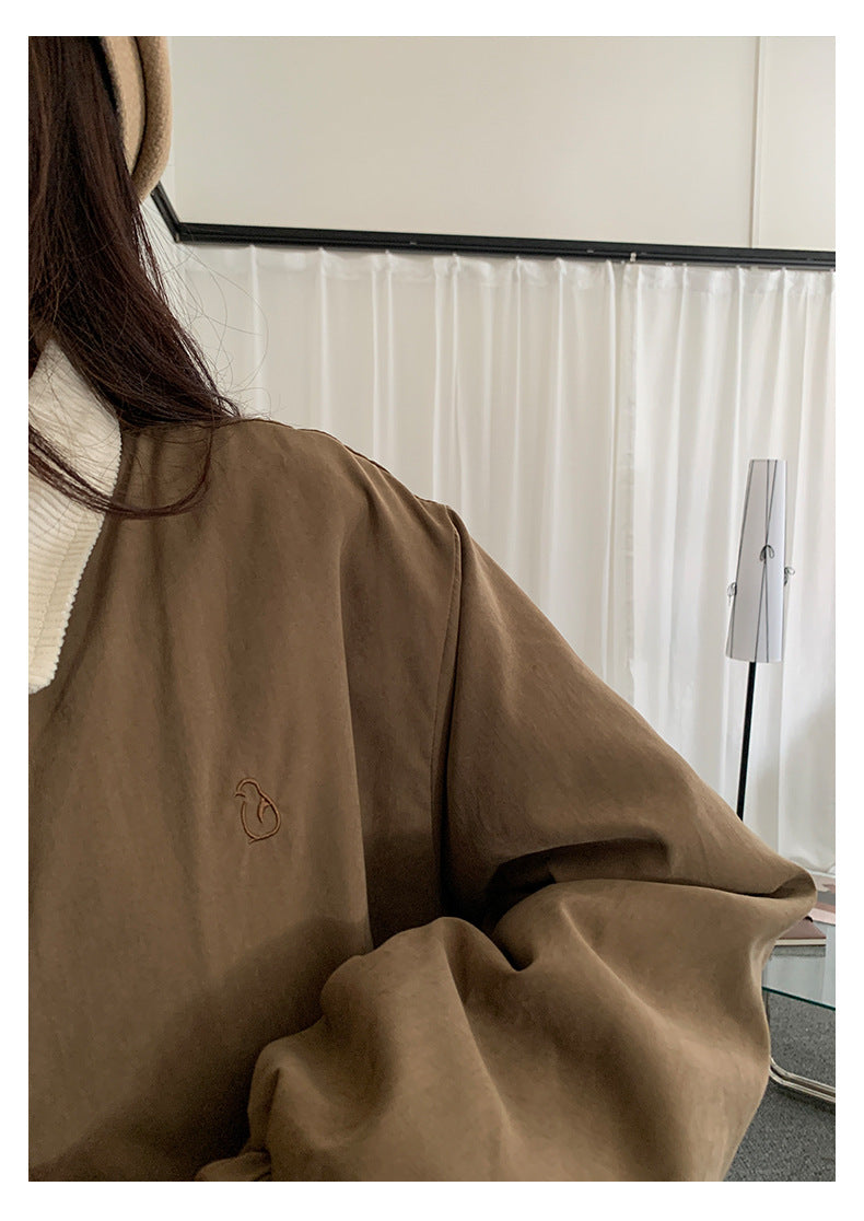 【H5489】實拍復古鋪棉保暖風衣外套251109