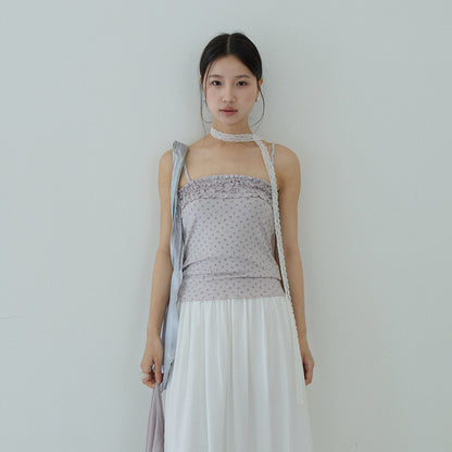 【LD11172】實拍仙女系紫藤花園💜淺紫長袖小外套+碎花細肩帶 套裝260317