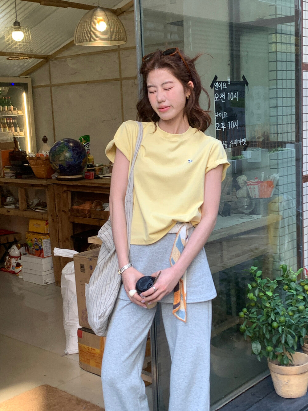 【L10168】實拍檸檬家檸檬休閒百搭！春夏顯瘦圓領小馬刺繡短袖T恤260310