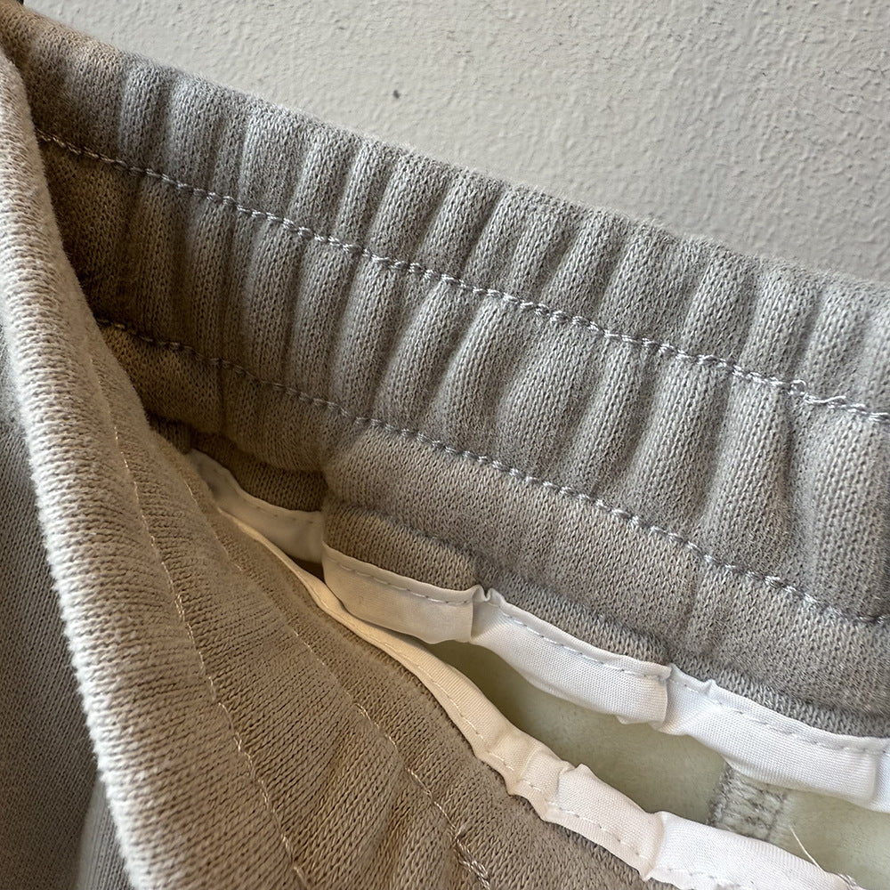 【Y82672】 實拍簡約寬鬆加絨保暖闊腿衛褲251023