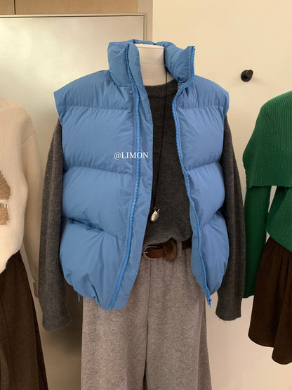 【L9309】實拍檸檬秋冬基礎款寬鬆百搭口袋拉鍊背心（內裡鋪棉）251117