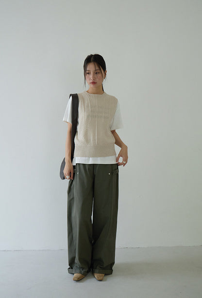 【L3121】實拍美式工裝闊腿休閒褲+朋克風腰帶250825
