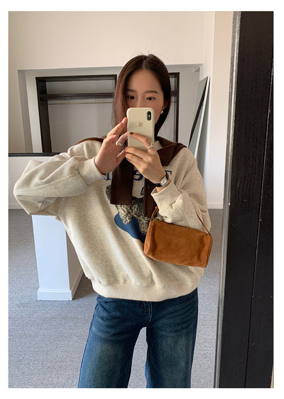 【H5496】實拍韓系小狗印花加絨厚棉衛衣251118