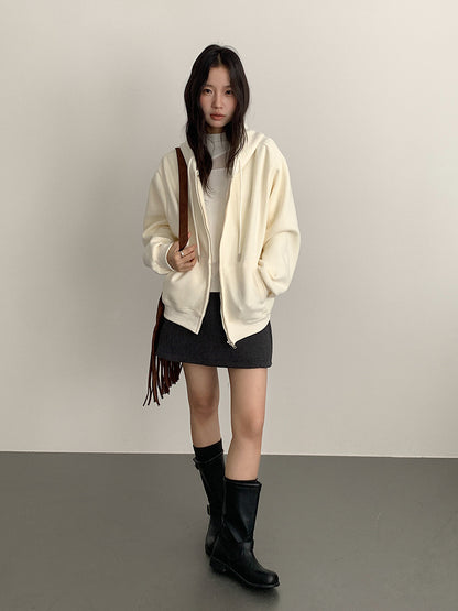 【LD11030】實拍冬季慵懶加絨加厚連帽衞衣外套251124