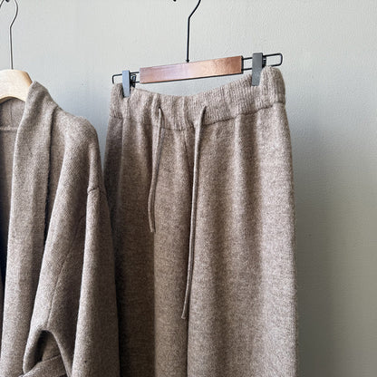 【YP1018】 實拍秋冬高級感慵懶針織開衫＋繫帶＋高腰針織闊腿褲 套裝251023