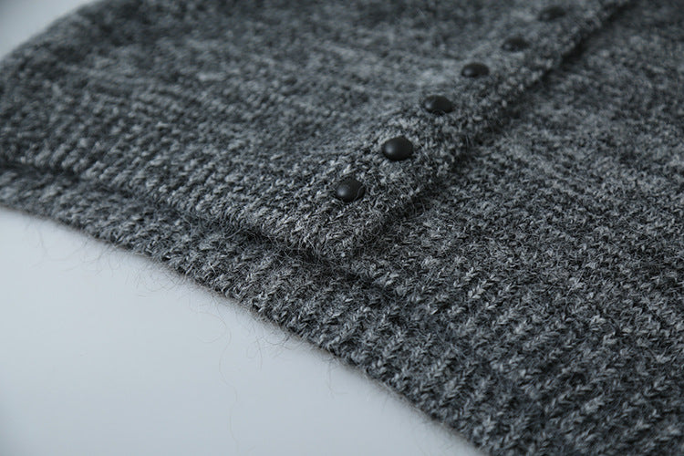 【LD3296】實拍輕奢復古寬翻領厚實針織外套＋針織包251103