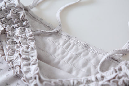 【LD11172】實拍仙女系紫藤花園💜淺紫長袖小外套+碎花細肩帶 套裝260317