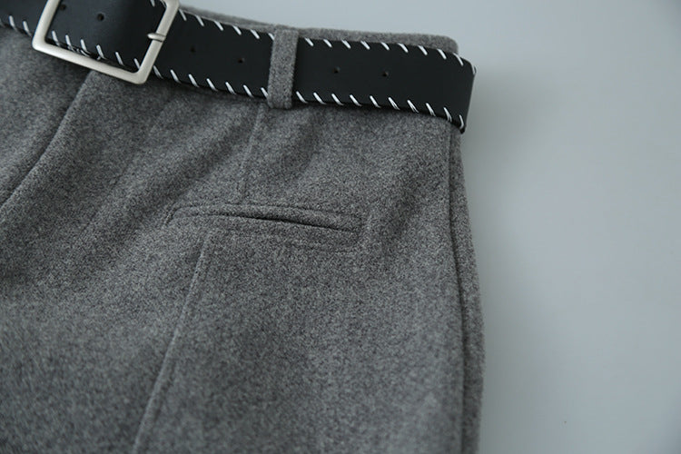 【LD11011】實拍S~XL設計感毛呢西裝闊腿褲251110