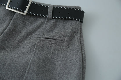 【LD11011】實拍S~XL設計感毛呢西裝闊腿褲251110