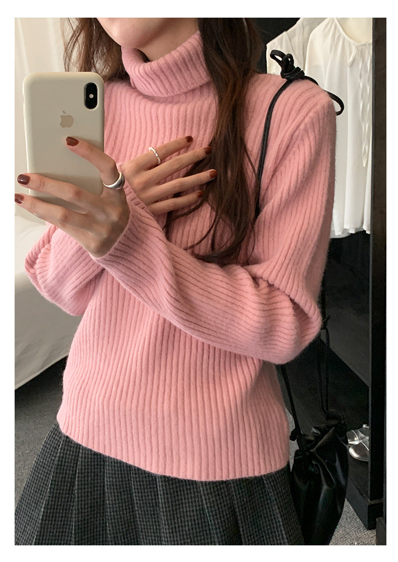 【H5484】實拍秋冬加厚慵懶高領針織毛衣251109