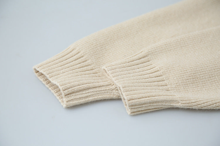 【LD11002】實拍秋冬法式設計感斜領針織毛衣外套251110