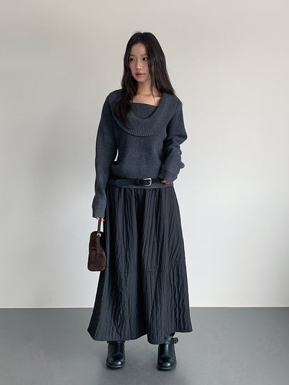 【LD11017】實拍日系加厚棉感保暖高腰花苞裙（左右有口袋）251110