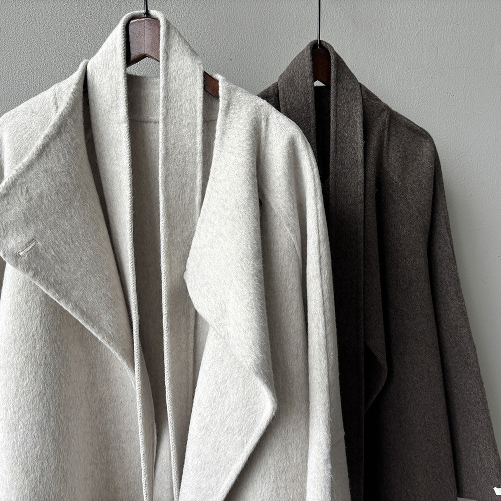 【Y8511】實拍高級感立領羊毛呢大衣外套（棉羊毛52%)251106