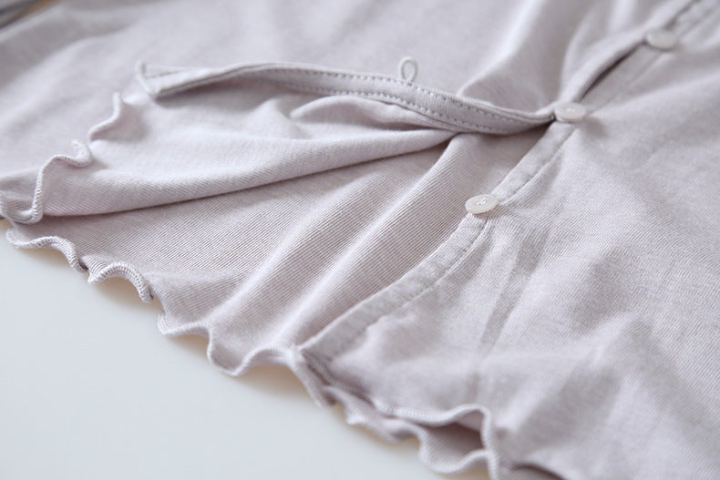 【LD11172】實拍仙女系紫藤花園💜淺紫長袖小外套+碎花細肩帶 套裝260317