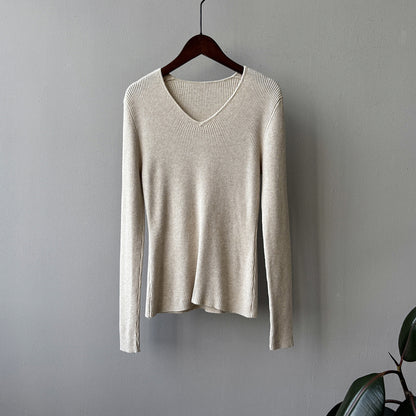 【YP313】實拍冬季氣質簡約v領針織衫251113