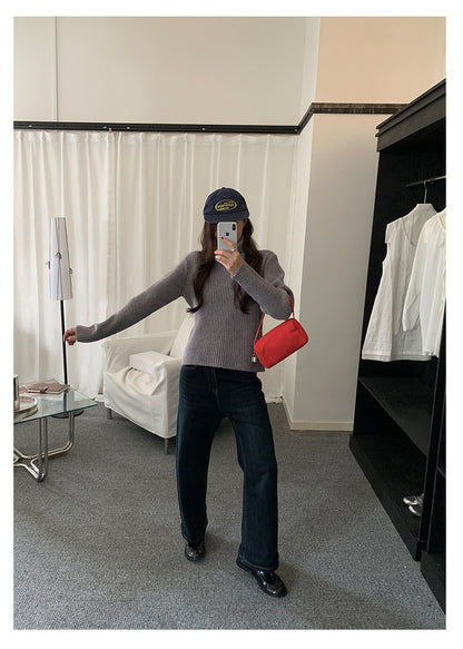 【H5484】實拍秋冬加厚慵懶高領針織毛衣251109