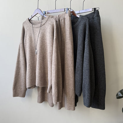 【YP1015】 實拍寬鬆針織毛衣＋休閒針織長褲 套裝251023