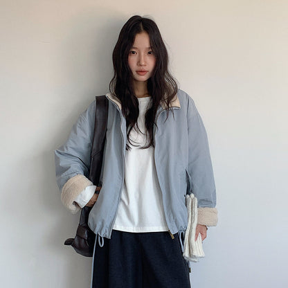 【LD11031】實拍冬天高級感加厚立領羊羔毛保暖夾克外套251124