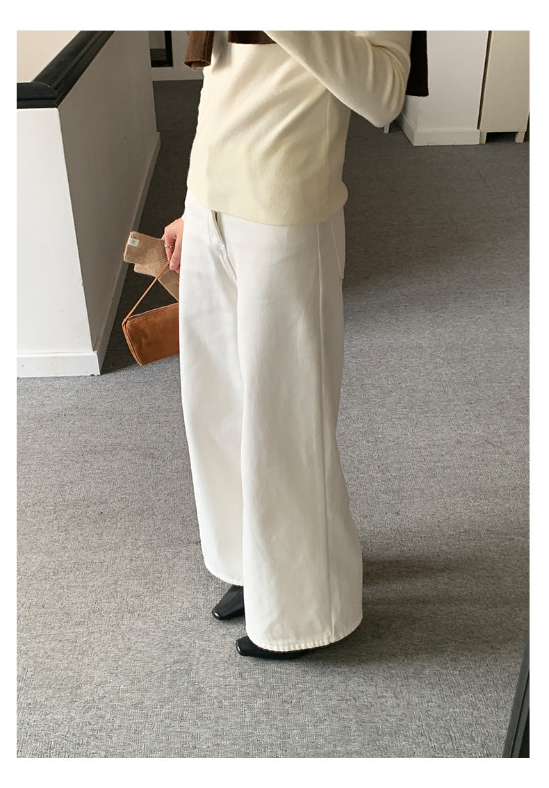 【H5512】實拍S~XL韓國保暖加絨白色牛仔褲251118