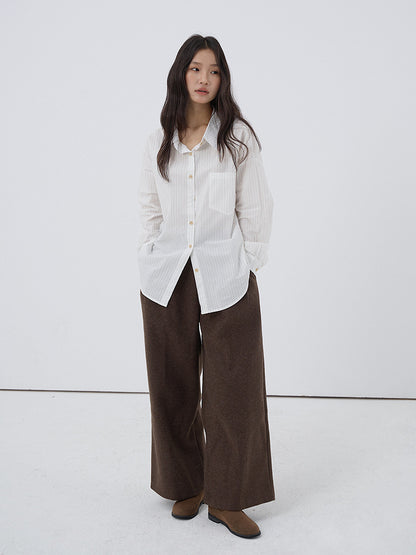 【LD003】實拍中性棉100氣質寬鬆條紋襯衫251103