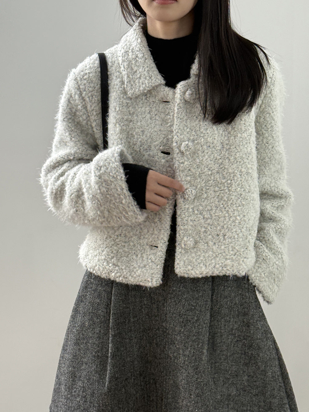 【Y8722】實拍高質感白鴨絨羊毛小香羊羔毛外套（白鴨絨90%)251106