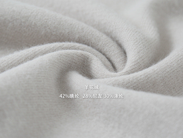 【LD3294】實拍慵懶復古立領羊駝絨針織衫251103