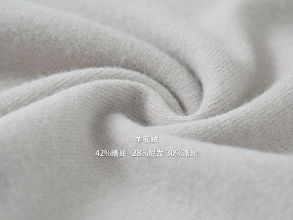 【LD3294】實拍慵懶復古立領羊駝絨針織衫251103