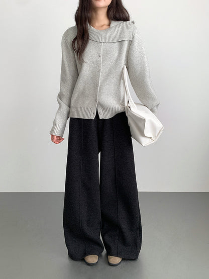 【LD11011】實拍S~XL設計感毛呢西裝闊腿褲251110